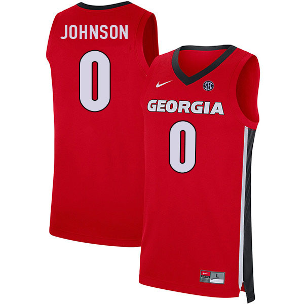 Men #0 K.D. Johnson Georgia Bulldogs College Basketball Jerseys Sale-Red - Click Image to Close